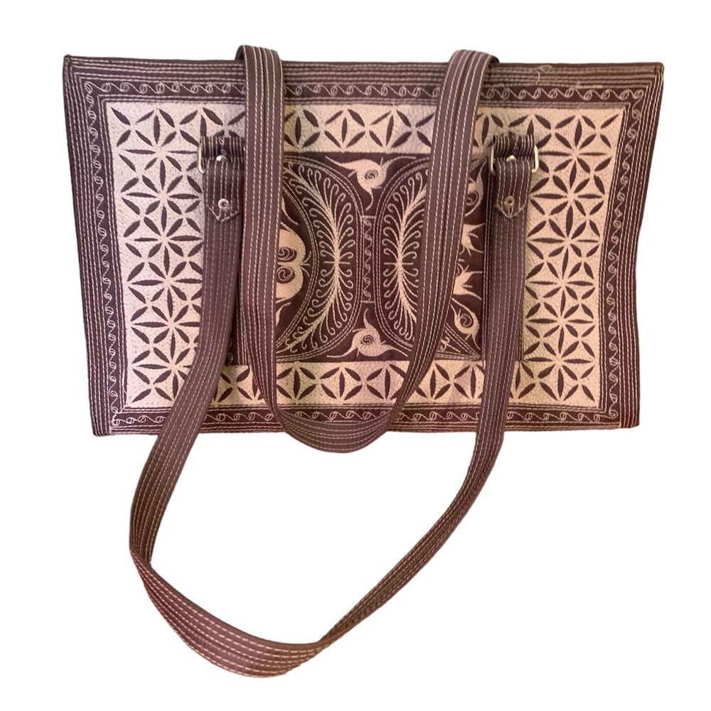 Fabric Embroidered Pattern Handbag